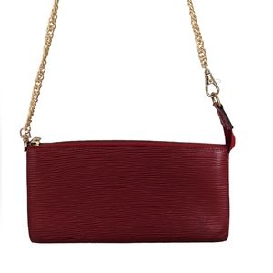 Louis Vuitton Red Epi Pochette accessories Crossbody Bag